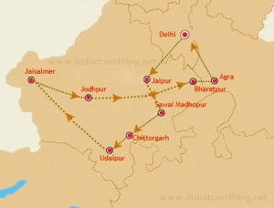 palace on wheels - route map