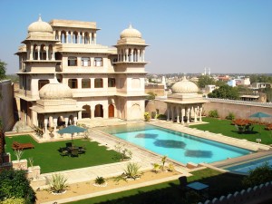 Castle Mandawa, a fortress, now converted into a luxurious heritage hotel. 