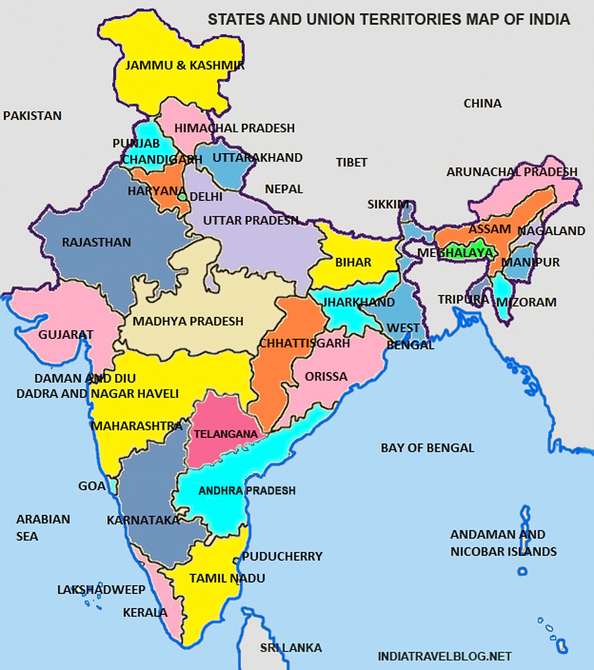 States And Cities Of India Map